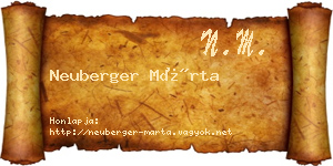Neuberger Márta névjegykártya
